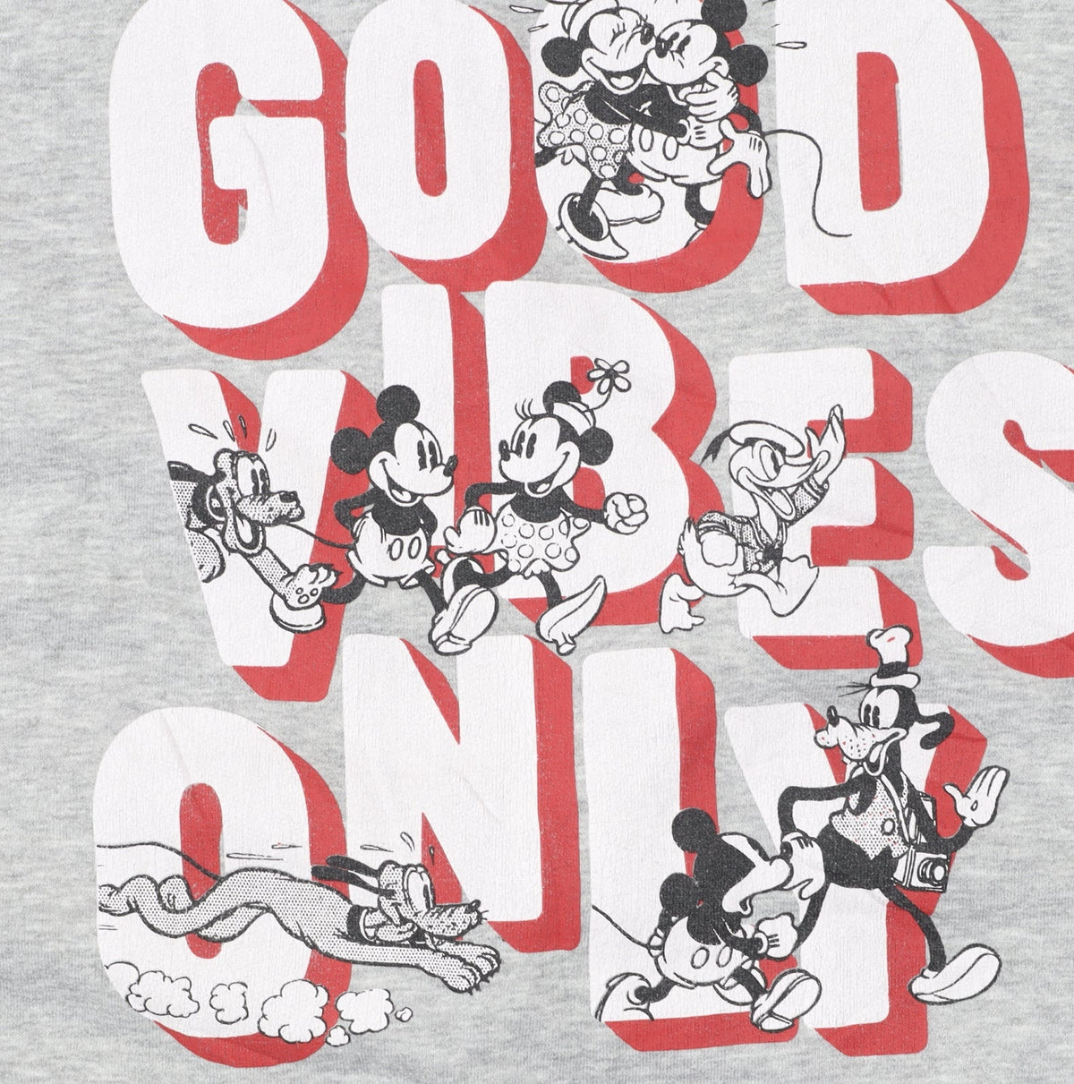 Additional view of Disney Women Grey XL Sweatshirt Mickey & Friends Good Vibes Only
