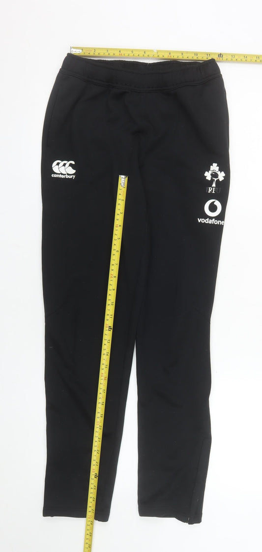 Canterbury Boys Black 14 Years Rugby Track Pants with Elastic Waist