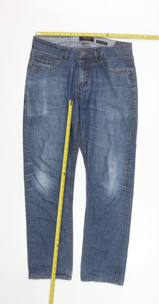 House Denim Men's Blue Straight Regular Fit Jeans W30 L32
