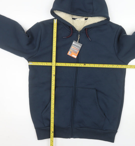 Mountain Warehouse Men's Navy Hooded Full Zip Thermal Jacket Small