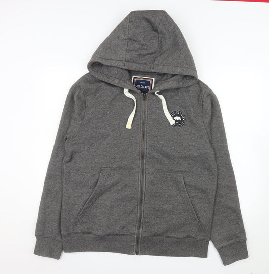 SoulCal & Co Women Grey 2XL Hooded Full Zip Cotton Blend Jacket
