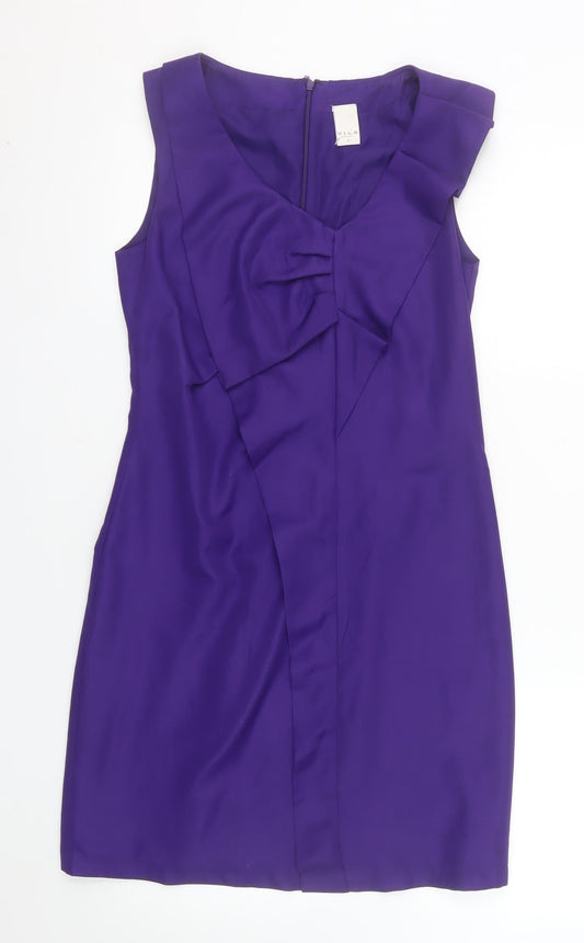 VILA Women’s Purple Sleeveless Knee Length Sheath Dress S