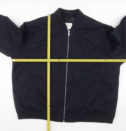 Marks and Spencer Men's Blue 3XL Bomber Jacket Full Zip