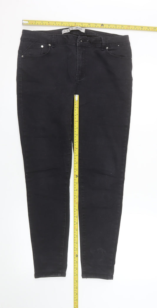 Denim Co Women’s Black Skinny Jeans Size 16 Mid Rise Stretch Denim