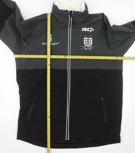 ISC Hull FC Mens Black XL Windbreaker Jacket Waterproof