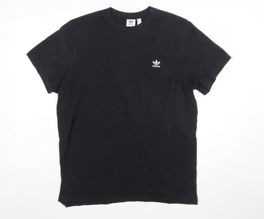 Additional front view of adidas Women Black Basic Crew Neck Regular Fit Short Sleeve T-Shirt, size 18