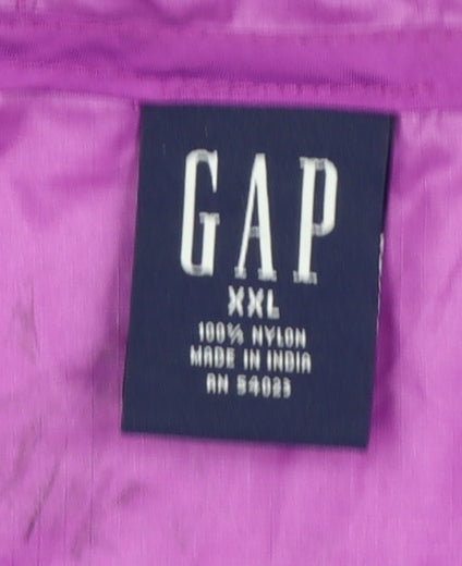 GAP Women’s Purple Red Anorak Jacket 2XL Hooded Nylon Windbreaker
