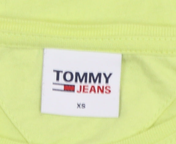 Tommy Jeans Women's Yellow XS Slim Fit Cotton T-Shirt