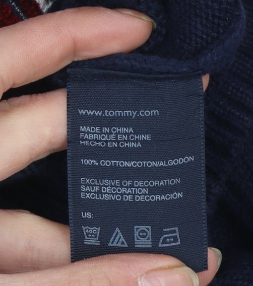 Tommy Hilfiger Boys Navy Blue Full Zip Cotton Cardigan M 12-14 Years