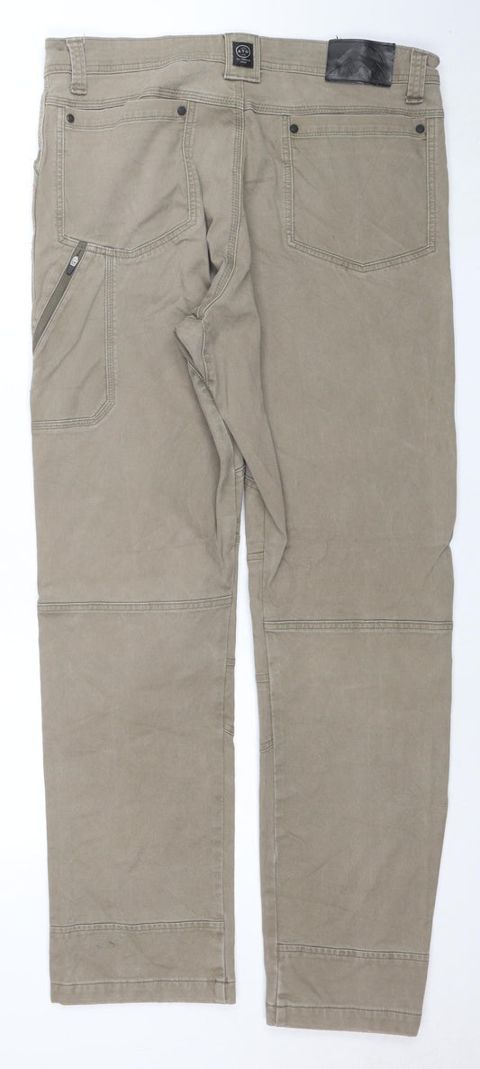 Wrangler ATG Men's Beige Cargo Trousers 38x32 Regular Fit