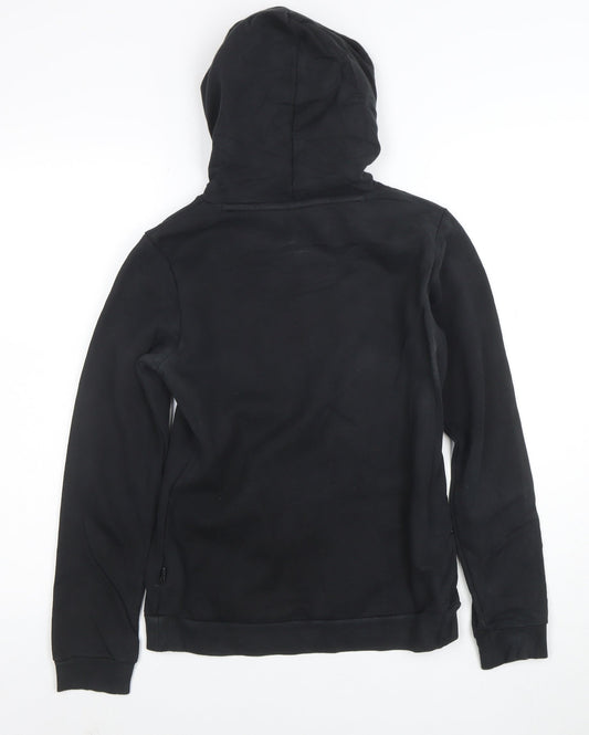 Puma Boys Black Pullover Hoodie Size 14 Years Cotton Blend Logo Print