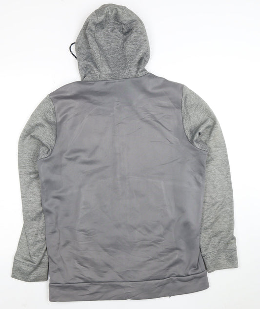 Under Armour Men Grey Full Zip Hooded Fleece Hoodie Size M
