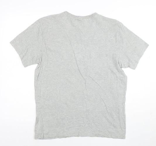 Calvin Klein Men's Grey Logo Crew Neck Cotton T-Shirt Size M