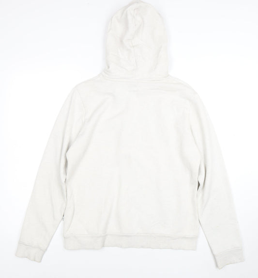 Puma Women White Pullover Hoodie L Cotton Blend Casual