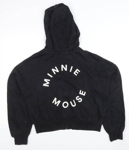 Disney Girls Black Minnie Mouse Full Zip Hoodie 10-11 Years