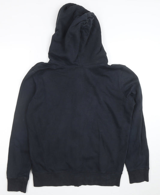 Adidas Women Black Full Zip Hoodie Size 14 M Cotton Blend Sportswear