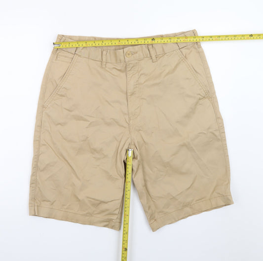 Dunnes Stores Men's Beige Chino Shorts Size 36 Regular Fit Cotton Blend