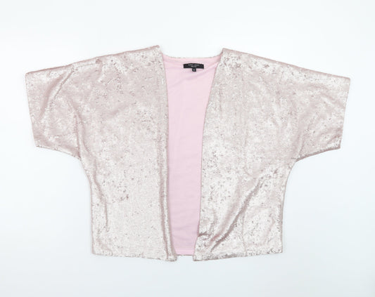 New Look Petite Pink Sequin Kimono Jacket Women's Size 6