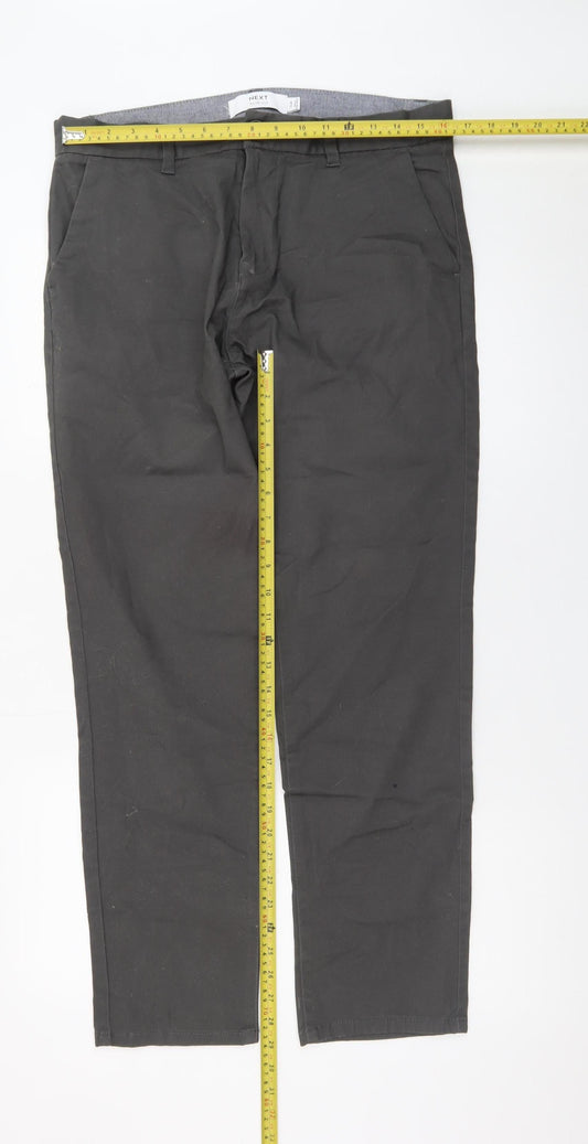 Next Men's Black Slim Fit Chino Trousers Size 34R