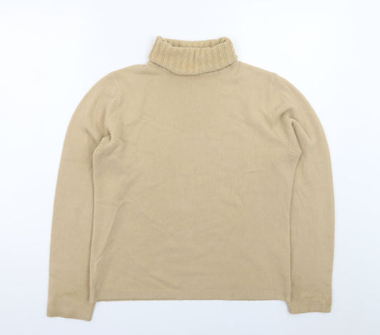 Debbie Morgan Women Beige Roll Neck Knit Jumper Size L