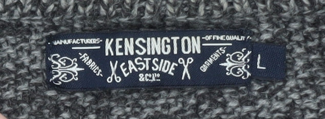 Kensington Eastside Men's Grey L Henley Knit Jumper