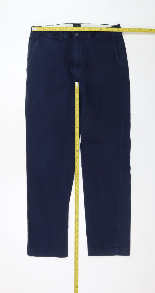 J.Crew Men's Blue Chino Trousers W32 L32 Slim Fit Stretch