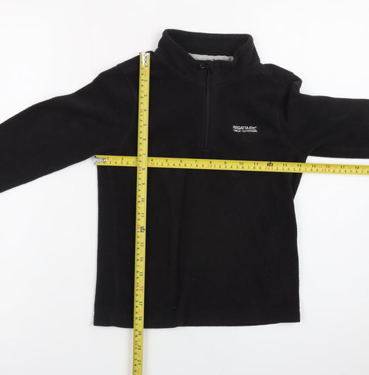 Regatta Boys Black Fleece 1/2 Zip Pullover Sweatshirt 9-10 Years