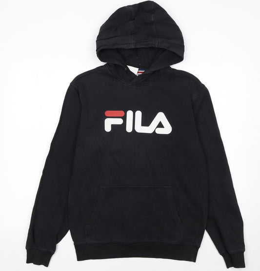 Additional front view of Fila women’s black xs pullover hoodie with logo print