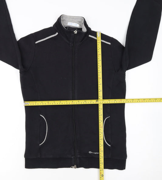 Champion Women's Black Small Track Jacket Full Zip Fleece Sports Top