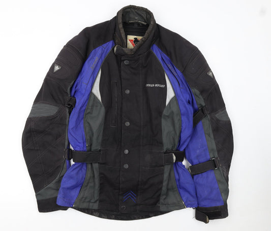 Cycle Spirit Men's Black Blue Motorcycle Jacket Size M Windproof