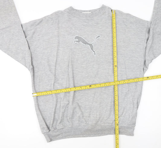 Puma Womens Grey Crew Neck Pullover Sweatshirt Size L Cotton Blend