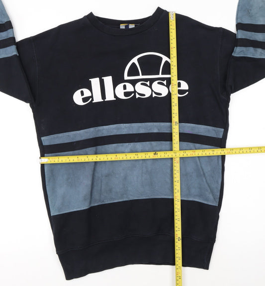Ellesse Womens Black & Grey Crew Neck Pullover Sweatshirt Size 10