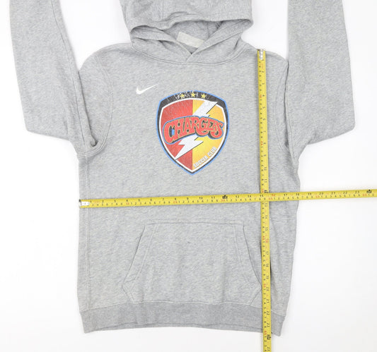 Nike Boys Grey Chargers Soccer Club Pullover Hoodie XL Fleece Sweatshirt