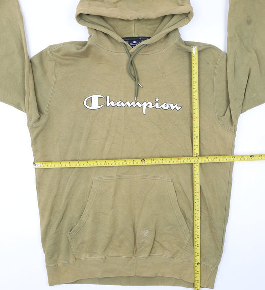 Champion Men's Green XL Pullover Hoodie with Logo Print