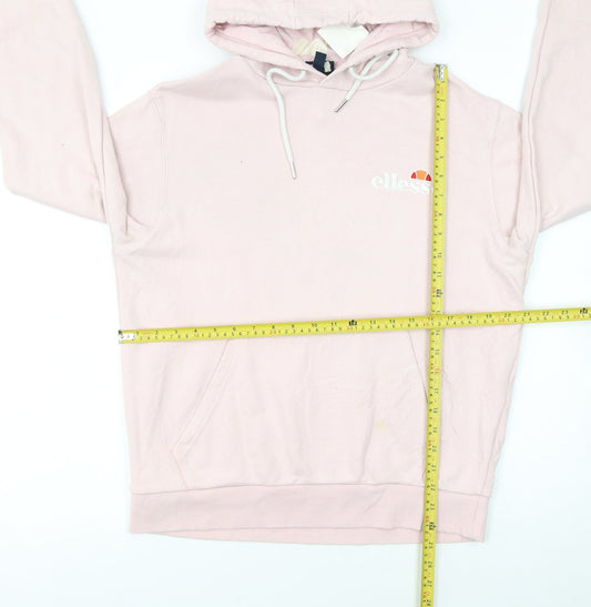 Ellesse Womens Pink Pullover Hoodie UK 14 Cotton Blend Casual