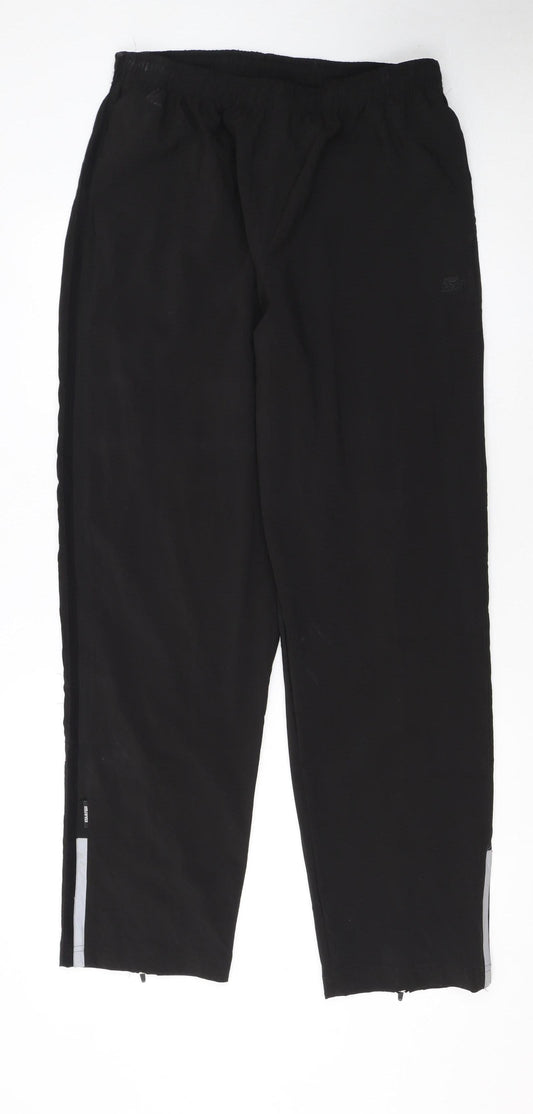 Starter Men's Black Track Pants L 36in Quick Dry Athletic Trousers
