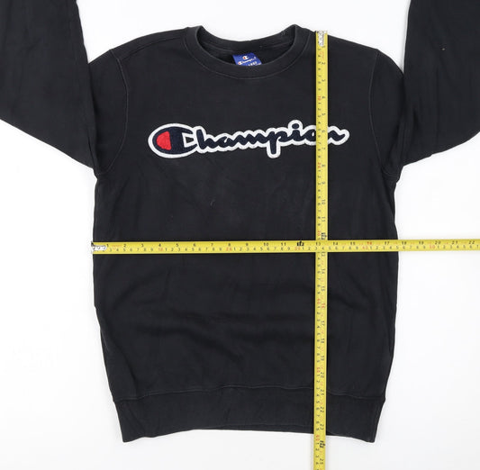 Champion Boys Black XL Pullover Sweatshirt Long Sleeve Logo Crew Neck