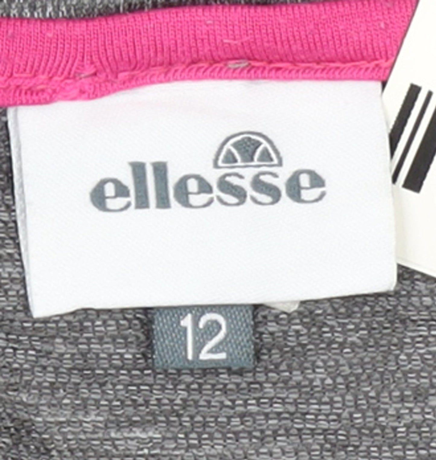 Brand and care label for Ellesse Women’s Grey, size UK 12, Track Jacket Lightweight Activewear