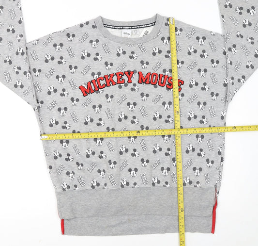 Disney Women’s Grey Mickey Mouse Graphic Pullover Sweatshirt M