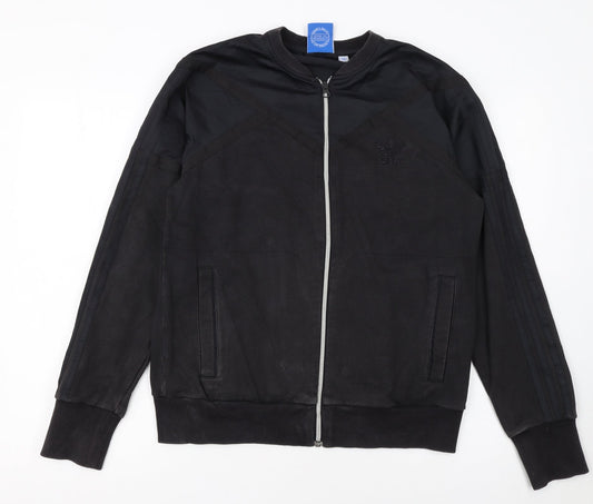 Additional front view of Adidas Men's Black Medium Track Jacket Full Zip Sportswear