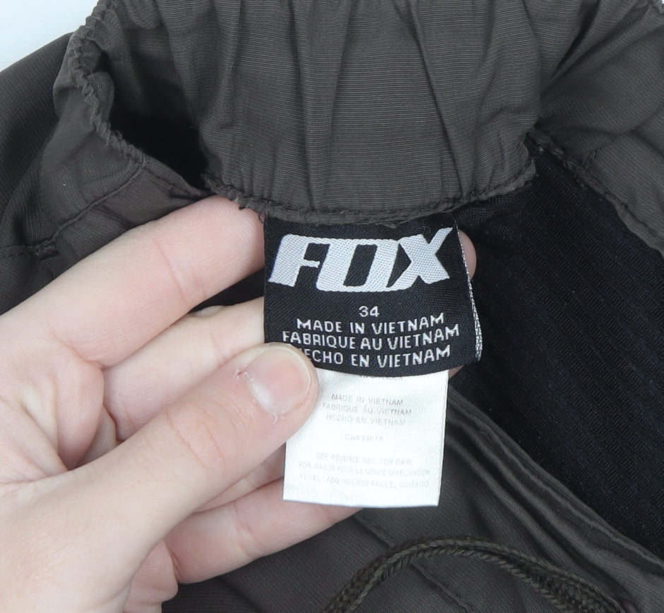 Fox Men's Brown 34 Cargo Shorts Elastic Waist Outdoor Style