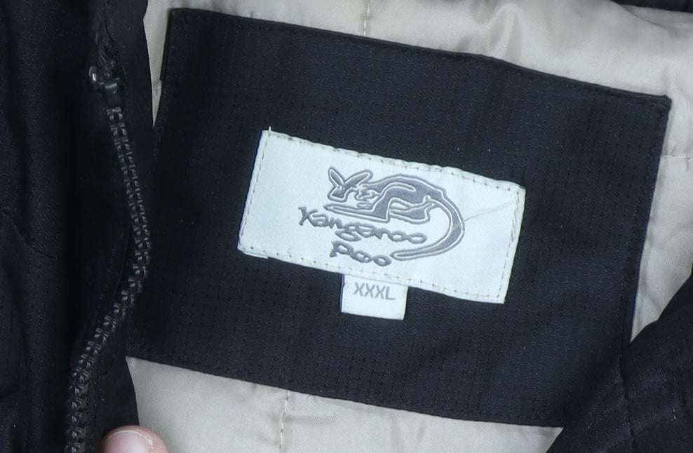 Kangaroo Poo Men's Black 3XL Insulated Hooded Parka Jacket