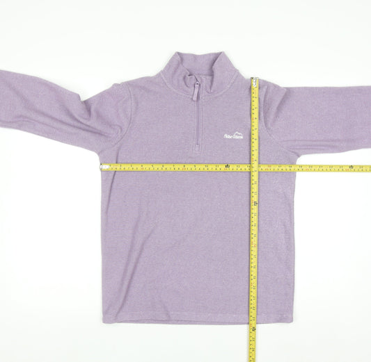 Peter Storm Girls Purple 1/4 Zip Fleece Sweatshirt Size 13 Regular Fit