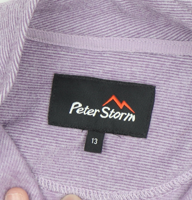 Additional view of Peter Storm girls’ purple 1/4 zip fleece sweatshirt, size 13, regular fit