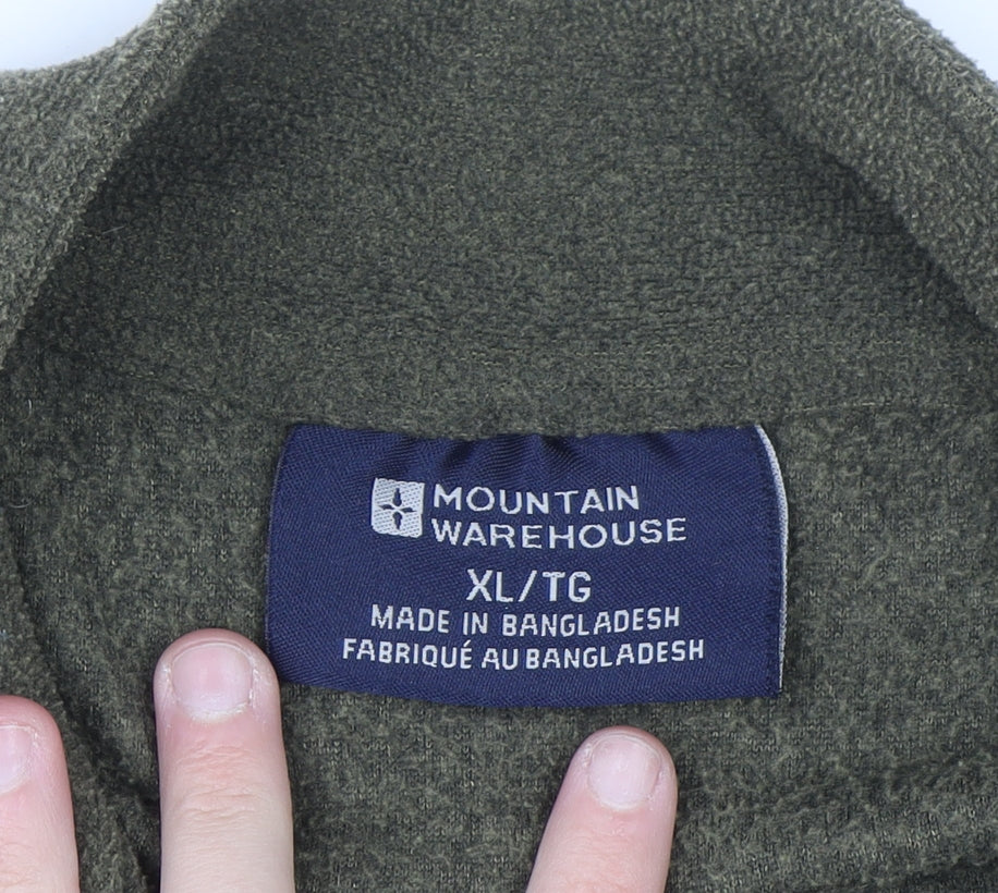 Mountain Warehouse Men's Green XL Fleece 1/2 Zip Sweatshirt