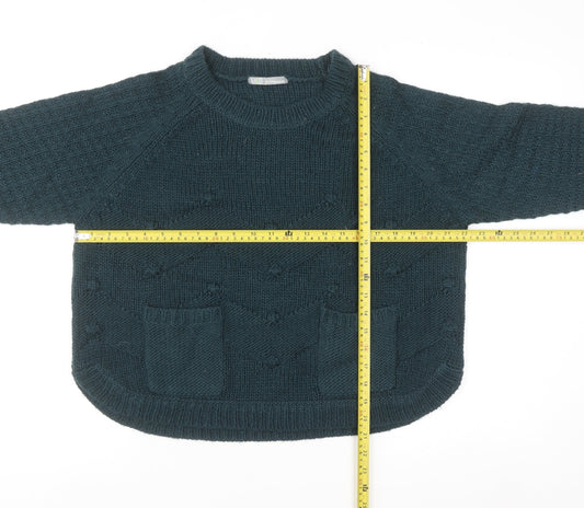 Marks and Spencer Women Green Size 14 Chunky Knit Jumper