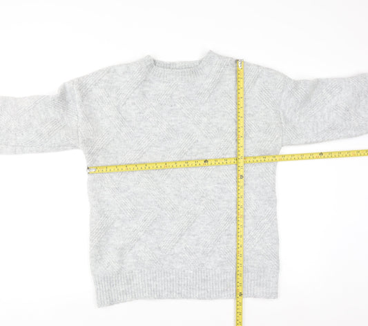 New Look Women's Grey Knit Crew Neck Pullover Jumper Size S