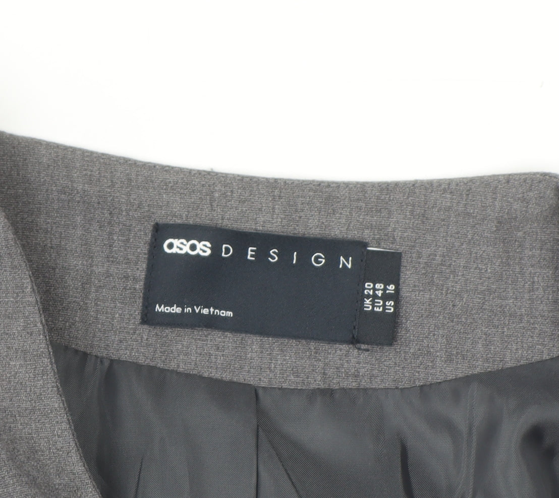 Additional view of ASOS DESIGN Women Grey Suit Waistcoat UK 20 Classic Tailored Lined