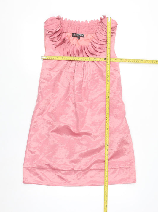 Tsega Women Pink Sleeveless Shift Party Dress M