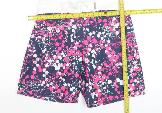 Trespass Girls Navy Pink Floral Swim Shorts 11-12 Years Polyester Beachwear